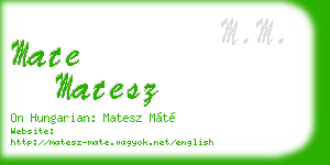 mate matesz business card