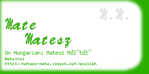 mate matesz business card